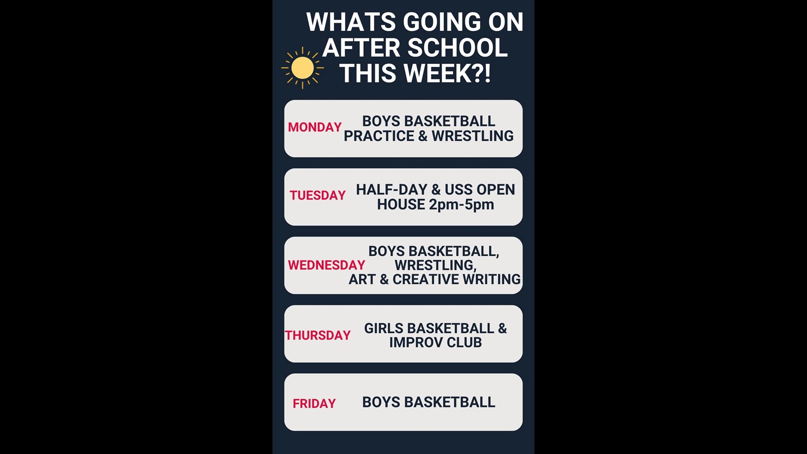 WHAT'S HAPPENING THIS WEEK AT USS